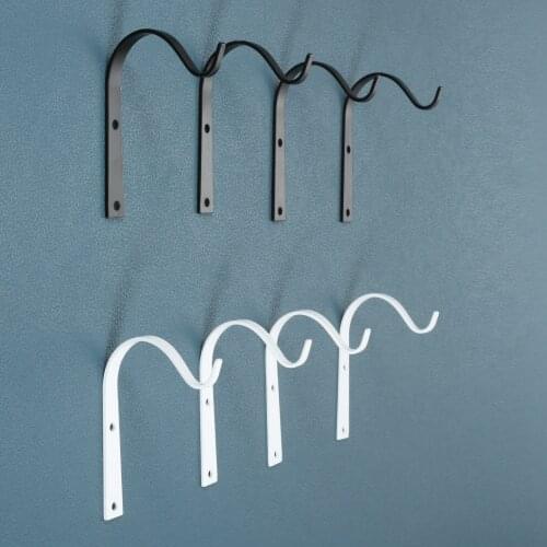 3 inch Iron Flowerpot Plant Outdoor Basket Hanger Hanging Bracket Flower Plant Pot Basket Hook Bending Garden Decor 8/6/4/2/1 pc