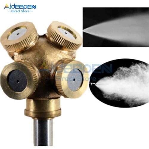 4 Hole Adjustable Brass Nozzle Water Spray Atomization Home Watering Tools Garden Irrigation Accessories For Spraying Pesticides