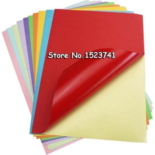 50Sheets A4 Self-adhesive Sticker Colorful Label paper Laser inkjet printing Kindergarten Students Children Pattern DIY Paper