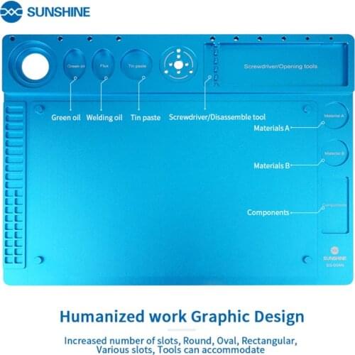 SUNSHINE Aluminum Alloy Microscope Base High Heat Resistance Maintenance Mat For PCB Soldering Repair Platform SS-004N
