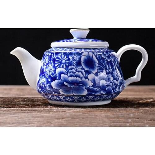 Chinese Style Tea Pot Ceamic Porcelain Vintage Teapot 240ml Tea Ceremony Teaware Container Filter Kettle Coffee Kettles Crafts