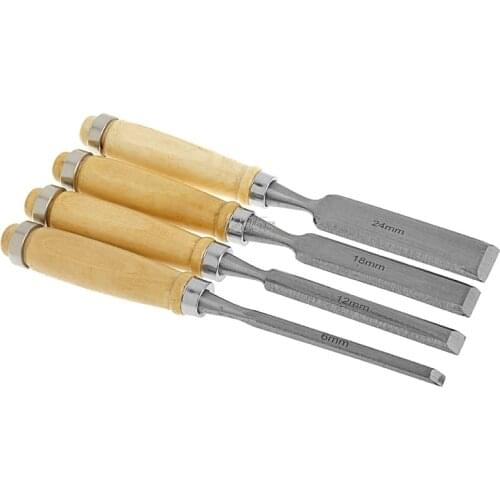 4Pcs/Set Wood Sculpture Flat Chisel DIY Woodworking Hand Tool T12 Drop ship 50PB