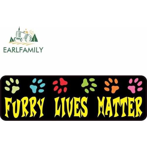 EARLFAMILY 15cm x 4.6cm for Furry Lives Matter Sign Funny Car Stickers Waterproof Anime Vinyl JDM Fine Decal Car Accessories