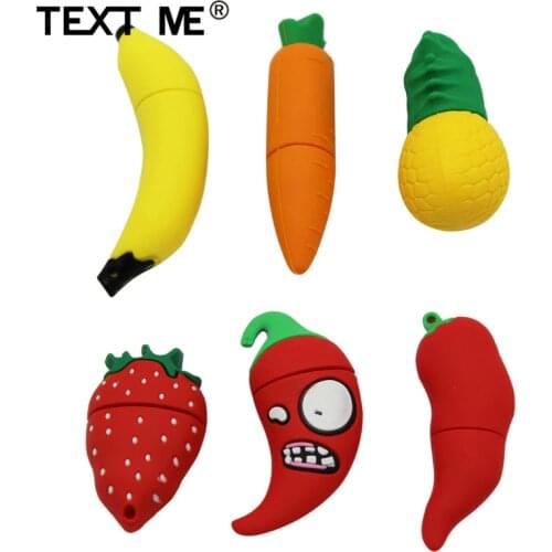 TEXT ME real capacity food Strawberry banana pineapple model flash drive usb 2.0 4GB 8GB 16GB 32GB 64GB pendrive gift