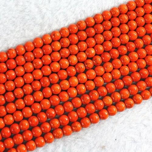 Classical orange calaite turquoises stone 4mm 6mm 8mm 10mm 12mm round loose beads diy jewelry B301