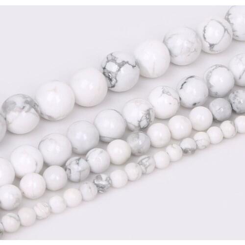 4/6/8/10mm Synthesis Howlite Round Loose Beads Natural Stone Beads For Jewelry Making Earrings Bracelet DIY Jewelry Findings