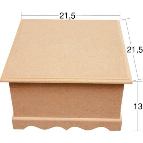 KU358 Square Box Spring Box, Unpainted Raw Wood Mdf Box