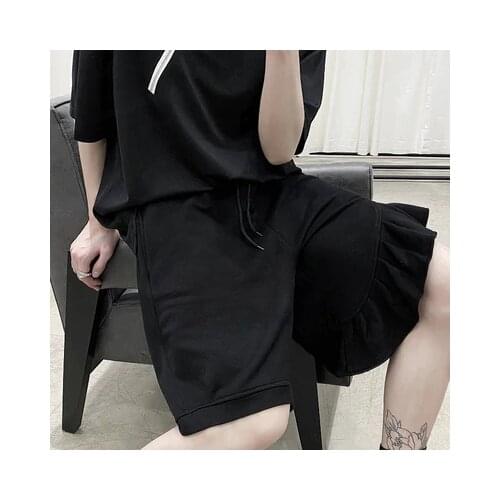 Summer asceticism is flounces the leaf edge design to be loose five-quarter pants fashion men dark individuality shorts hot pant