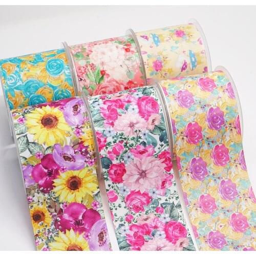 DIY Handmade Materials Printed Grosgrain Ribbon 50 Yard Per Size 53848