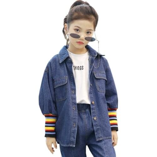 Boys'Fashion Rainbow Stripe Girls Jacket Korean Edition
