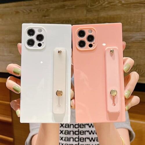 Gimfun Candy Color Wristband Squar Phone Case for IPhone 11 pro max 12 Pro Max X Xsmax 7 8 Plus Xr Soft Tpu Back Cover