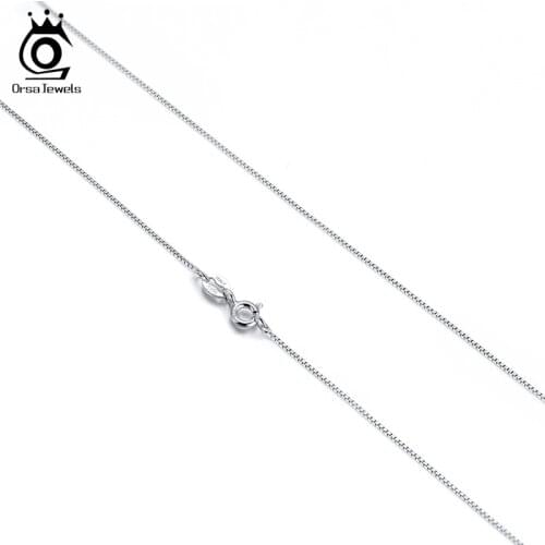 ORSA JEWELS Classic Basic Chain Italian 925 Sterling Silver Box Chain Necklace Men Chain Women Neck Chains Jewelry SC32-P-20