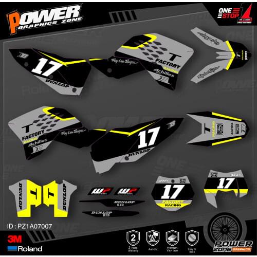 PowerZone Custom Team Graphics Backgrounds Decals 3M Stickers Kit For KTM SX SXF MX 07-10 EXC XCW Enduro 08-11 125 to 500cc 07