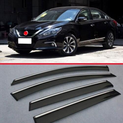 Plastic Exterior Visor Vent Shades Window Sun Rain Guard Deflector For Nissan Altima 2016 2017 2018