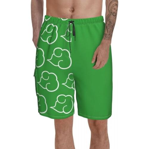 Causal Breathable Quick Dry Humor Graphic Anime Cartoon Loose Akatsuki Symbol 2 Male Shorts