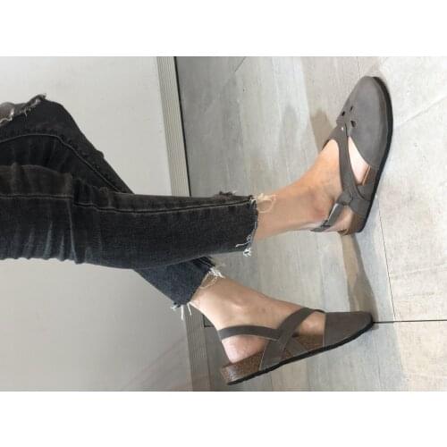 Womens Sandals Summer Retro Shoes Hook Loop Cover Toe Beach Sandalias Female Comfort Vintage Ladies Footwear 2021 Plus Size 44