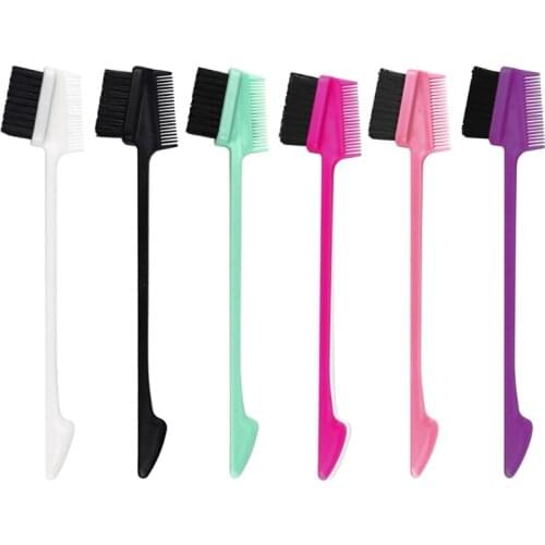 3 Head Edge Eyebrow Brush and Comb Portable Double Sided Eyelash Hairline Control Shaper Hair Brush Makeup Grooming Tool