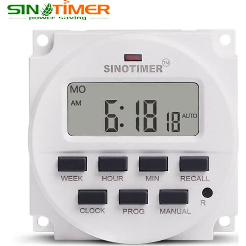 Big LCD Display Timer 6V 9V 12V 24V DC AC 7 Day Weekly Programmable Time Switch Relay Control for LED Light or Solar Application