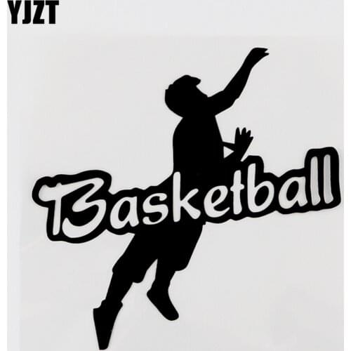 YJZT 13.5CMX13.4CM High Quality Basketball Player Decal Vinyl Car Sticker Black/Silver 8A-1080