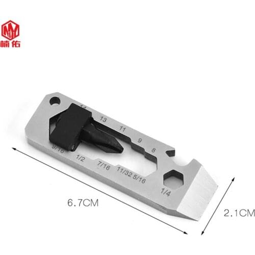 1PC Portable Keychain Tool Pendant Stainless Steel EDC Multitool Wrench Screwdriver Opener Gadgets Outdoor Camping Equipment