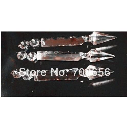 10pcs 76MM CHANDELIER PENDANTS HANGING LAMP PARTS LONG SPEAR CUT PRISMS SUNCATCH