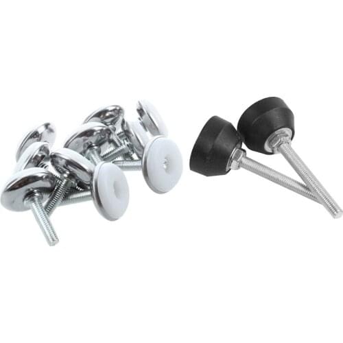 10 Pcs M6 X 25mm Plastic Base Leveller & 2 Pcs Screw on Adjustable Desk Leveling Foot Furniture Glide M8X60mm