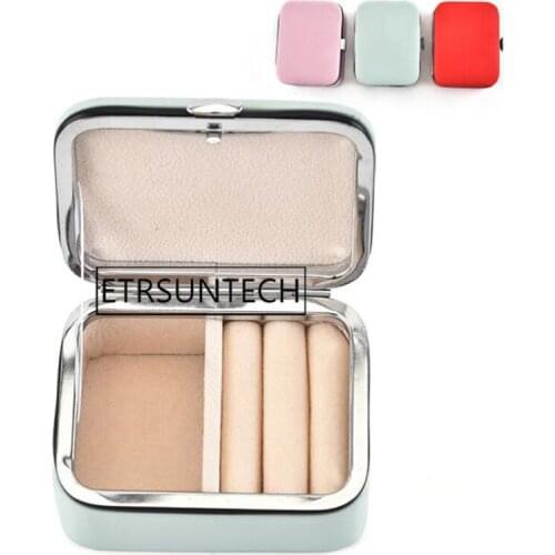 50pcs Mini Portable Jewelry Box Stud Earrings Jewellery Storage Organizer PU Leather Display Travel Case Jewelry Gift Box
