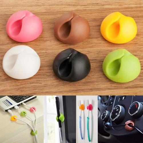 6X Cable Drop Clip Desk Tidy Organiser Wire Cord Lead USB Charger Holder Fixer