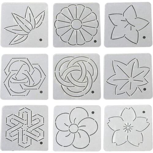 9Pcs Crimping Template Thorn Sub Embroidered Template Quilting Templates Patchwork Tools Handmade DIY Sewing Tool Set