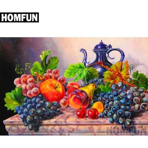 HOMFUN Full Square/Round Drill 5D DIY Diamond Painting "Fruit still life" Embroidery Cross Stitch 5D Home Decor Gift A02662
