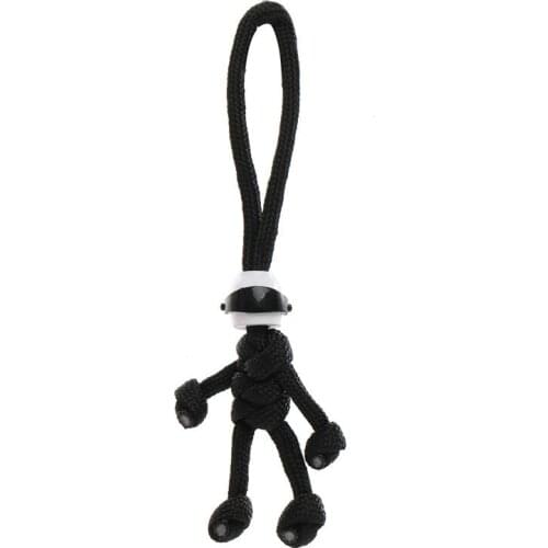Lovely Building Block Keychain Biker Helmet Pendant Keychain Black White Braided Rope Paracord Buddy Bag Hanging Doll Toy