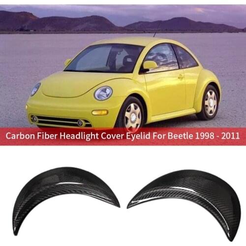 Carbon Fiber Car Headlight Cover Eyebrows Eyelids for Beetle 1998-2011