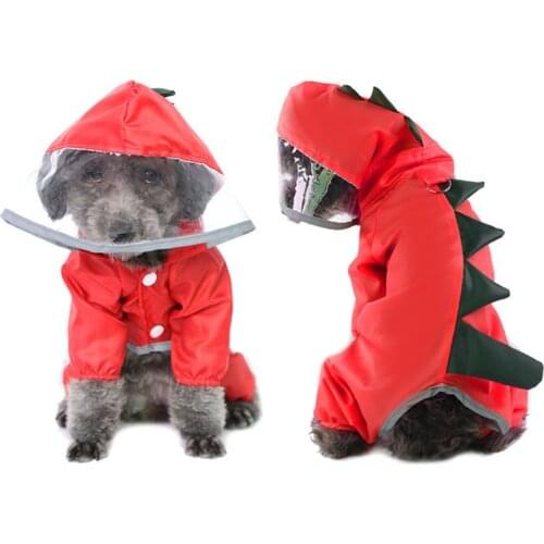 Dinosaur Shape Dog Raincoat Waterproof Pet Jumpsuit for Small Dogs Chihuahua Overalls Impermeable Puppy Rain Coat Puppy Clothes