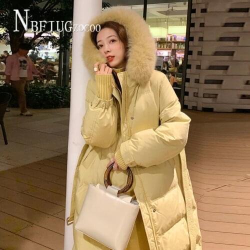 Long Style Women Parkas 2020 New Fashion Korean Faux Fur Collar Loose Winter Female Overcoat