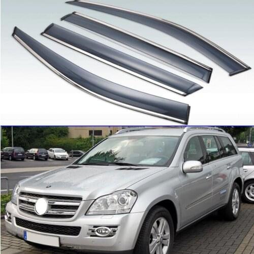 For Mercedes-Benz GL-Class (X164) GL350 GL320 2006-2009 Plastic Exterior Visor Vent Shades Window Sun Rain Guard Deflector 4pcs