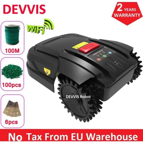 Two Year Warranty,European Warehouse Cheapest Mini Robot Lawn Mower H750T For Small Lawn with 100m wire+100pcs+6pcs
