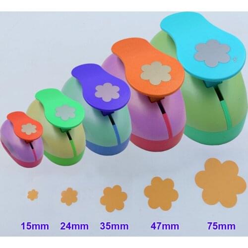 10mm 15mm 7.5cm 4.7cm 3.5cm 2.4cm six petal shape craft punch set Scrapbooking school Paper Puncher eva hole punch free shipping