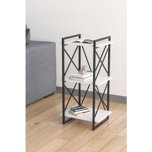 Evdemo Bade 3 Layer Side Coffee Table Shelf White