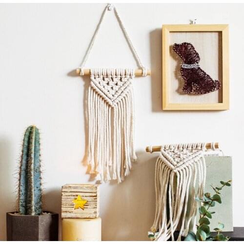 Boho Handcrafted Cotton Macrame Hand-woven Tapestry Wall Decoration Tapestry Wall Decor For Bedroom Living Room Dorm