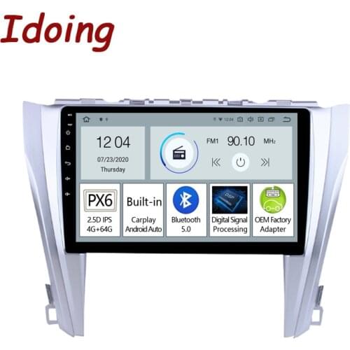 Idoing 10.2"PX6 Android Auto Car Stereo Radio Player For Toyota Camry 7 XV 50 55 2014 GPS Navigation Head Unit Plug And Play