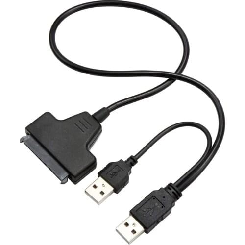 USB 2.0 to SATA 7+15 Pin Adapter Cable For 2.5" HDD Hard Disk Drive USB 2.0 Adapter Cable SATA Data Cable For 2.5 HDD Laptop