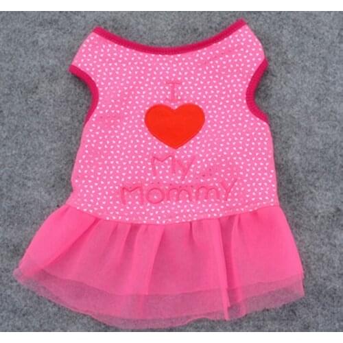 Sweet Mom Pet Dog Couple Wear Summer Cool Puppy Clothes for Small Dogs Poodle Pug Dress Vest Shirt Dog Clothing T-shirt Skirt