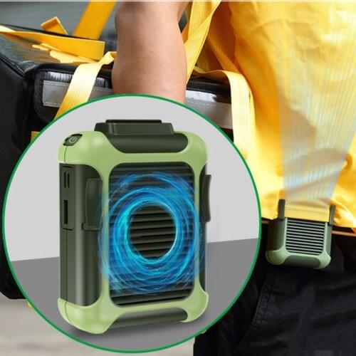Mini Fan USB Rechargeable Waist Clip with 3-Level Speed, Adjustable Wind Direction, Portable Outdoor Camping Hiking