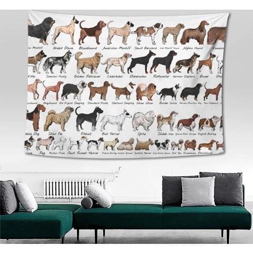 CANIRICA Dachshund Wall Tapestry Dog Wall Hanging Living Room Dorm Tapestry Home Decor Gobelin Home Decoration
