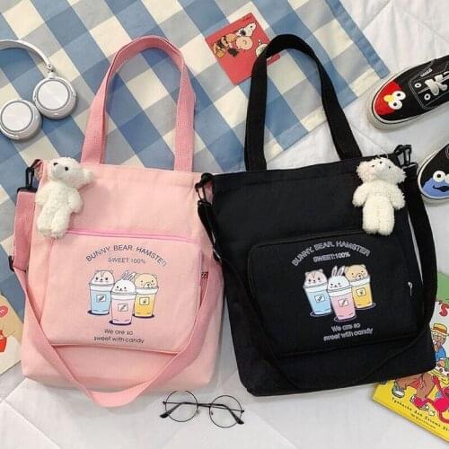 Totes Casual Shoulder Bag Cotton Foldable Shopping Women Eco Reusable Shopper Bags Women Canvas Ladies Casual Shoulder Bag