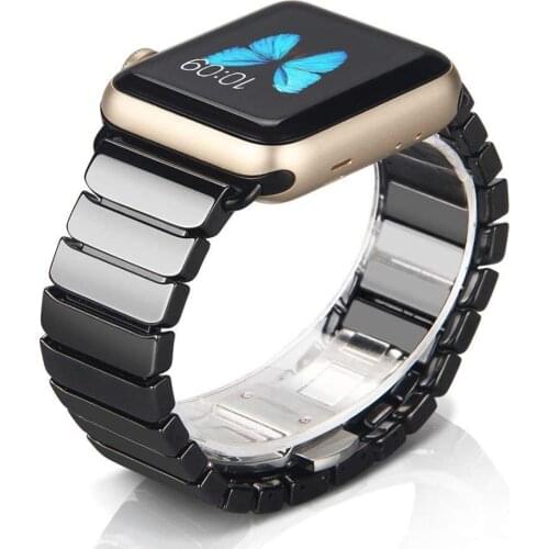 Watchband Compatible for Apple Watch Armband 38mm 42mm 40mm 44mm quality ceramic Wrist Strap for iWatch Series 5 4 3 2 Bracelet