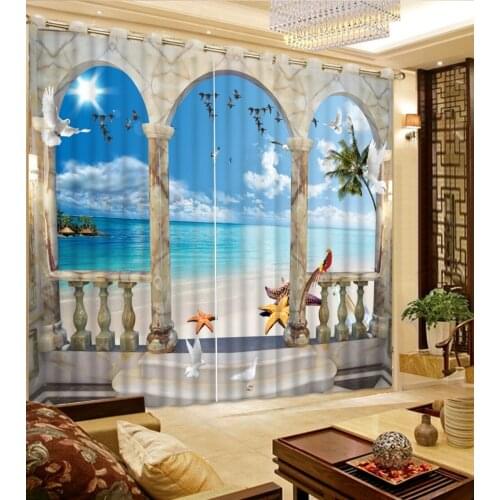 Luxury Blackout 3D Curtains For Living room Bedding room Office marble door curtains