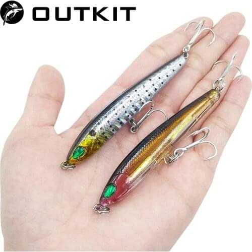 OUTKIT 2020 Thrill Stick Fishing Lure 80mm/9g Sinking Pencil Longcast Shad Minnow 3D Eyes Artificial Bait Bass Pike Lures Minnow