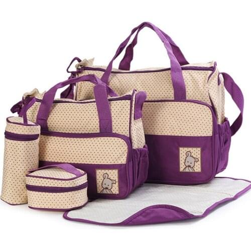 8 Colors 5PCS Baby Diaper bag for mom Hobos Mother Bags One Shoulder Baby Bags Mummy Baby Nappy Bags For mum