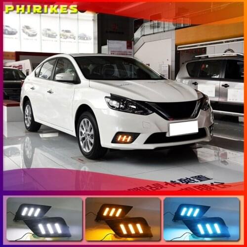For Nissan Sentra Sylphy 2016 2017 2018 headlight headlights 2pcs LED Daytime Running Lights DRL fog lights fog lamps fog light